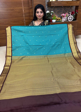Vaira Oosi Gold Zari Coffee Brown Border