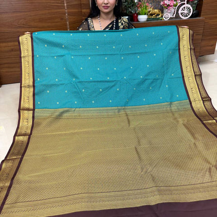 Vaira Oosi Gold Zari Coffee Brown Border