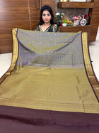 Vaira Oosi Gold Zari  Coffee Brown Border