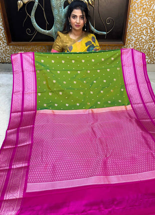 Premium Kanchi Silver Zari