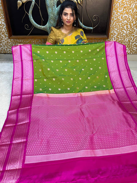 Premium Kanchi Silver Zari