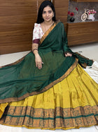 Lehenga is Free Size (Semi Stitched ) Semi Kanchi Silk Fabric