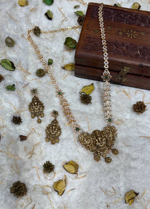 Temple with Diamond look Stone Jewellery