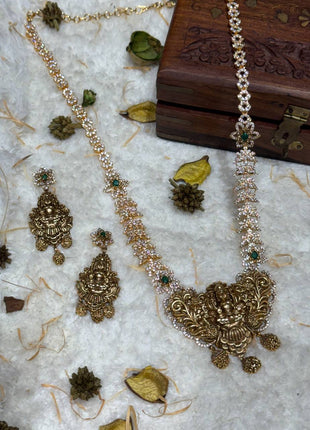Temple with Diamond look Stone Jewellery