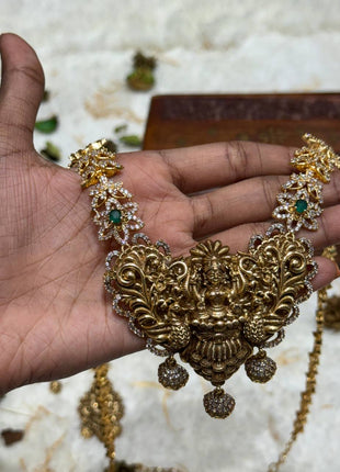 Temple with Diamond look Stone Jewellery
