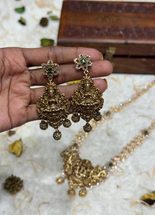 Temple with Diamond look Stone Jewellery