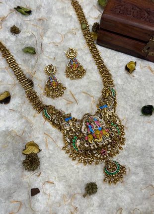 Temple with Diamond look Stone Jewellery