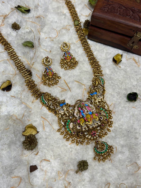 Temple with Diamond look Stone Jewellery