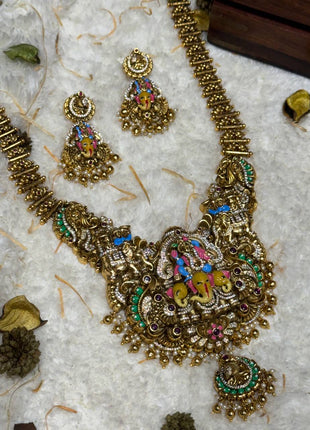 Temple with Diamond look Stone Jewellery