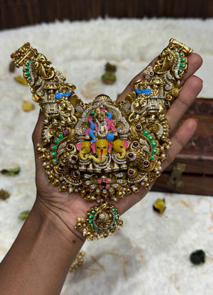 Temple with Diamond look Stone Jewellery