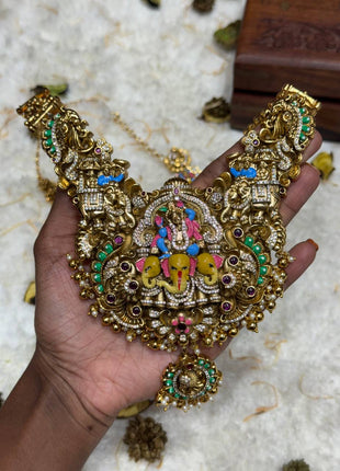 Temple with Diamond look Stone Jewellery