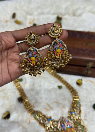 Temple with Diamond look Stone Jewellery