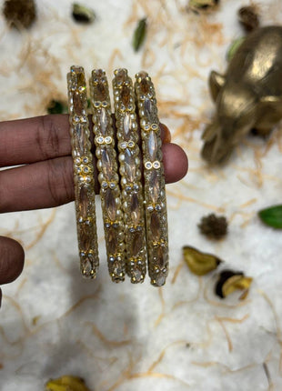 Side Bangle With Stone Work