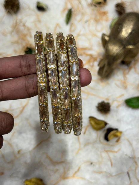 Side Bangle With Stone Work