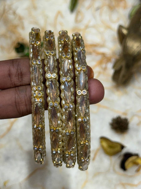 Side Bangle With Stone Work