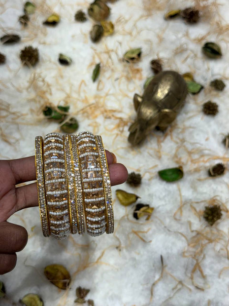 Side Bangle With Stone Work