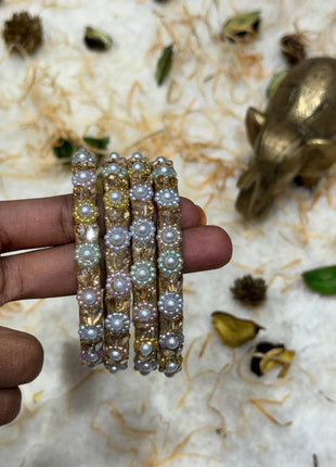 Side Bangle With Stone Work