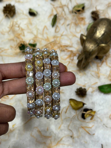 Side Bangle With Stone Work