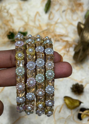 Side Bangle With Stone Work