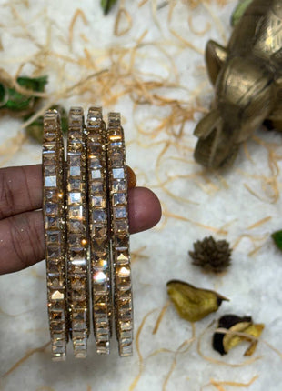 Side Bangle With Stone Work