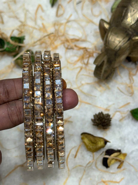 Side Bangle With Stone Work
