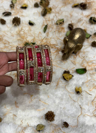 Side Bangle With Stone Work