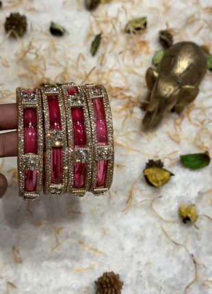 Side Bangle With Stone Work