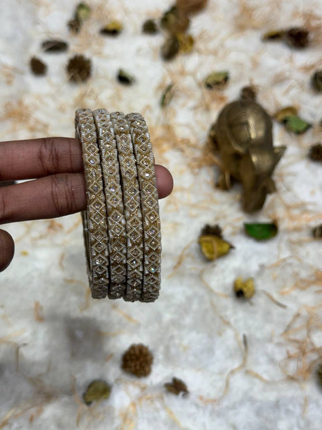 Side Bangle With Stone Work