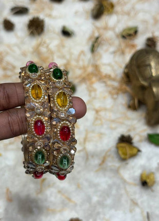 Side Bangle With Stone Work