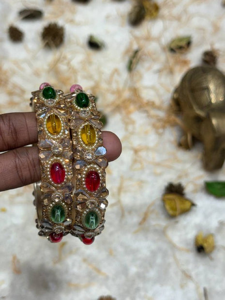 Side Bangle With Stone Work