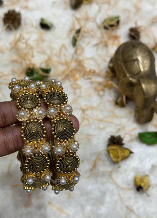 Side Bangle With Stone Work