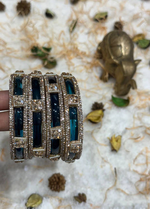 Side Bangle With Stone Work