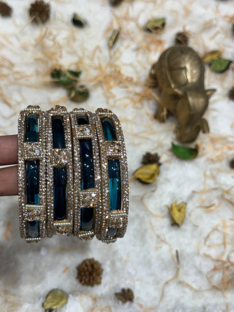 Side Bangle With Stone Work