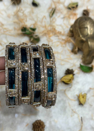 Side Bangle With Stone Work