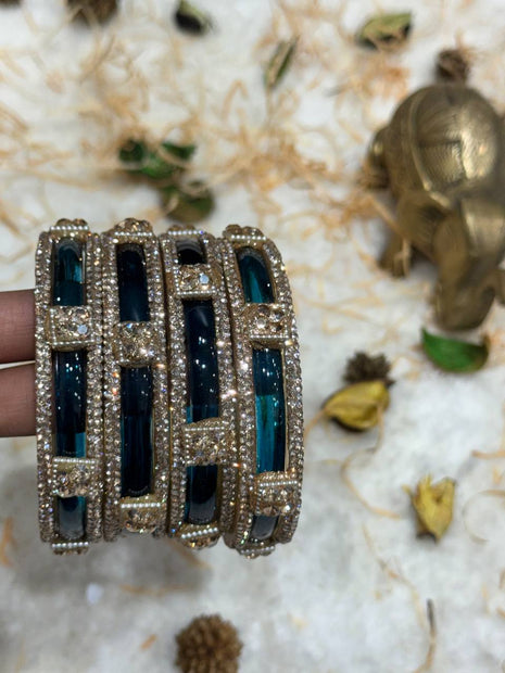 Side Bangle With Stone Work