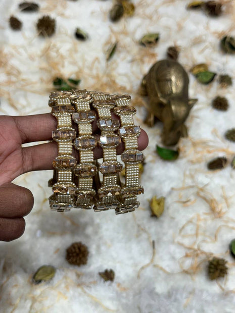 Side Bangle With Stone Work