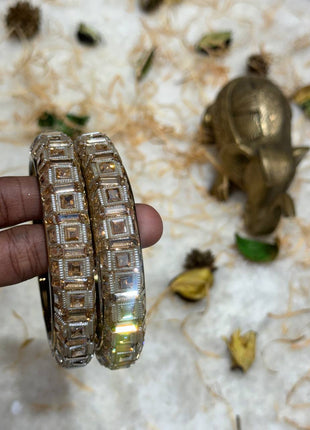 Side Bangle With Stone Work