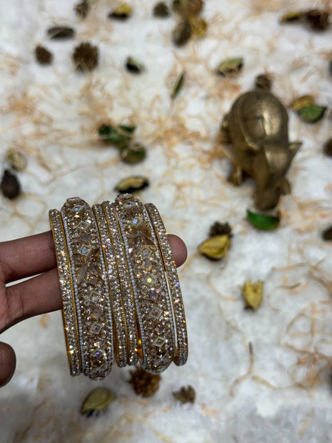 Side Bangle With Stone Work