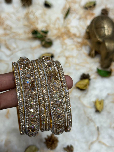 Side Bangle With Stone Work