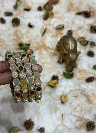 Side Bangle With Stone Work