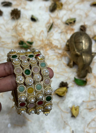 Side Bangle With Stone Work