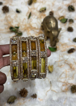 Side Bangle With Stone Work