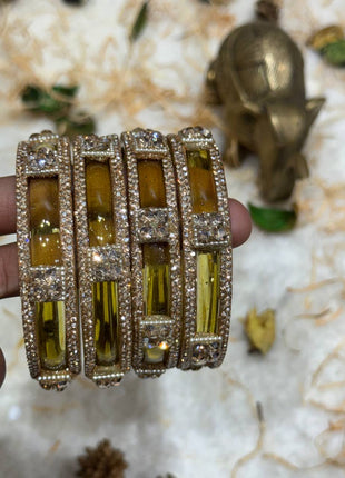 Side Bangle With Stone Work