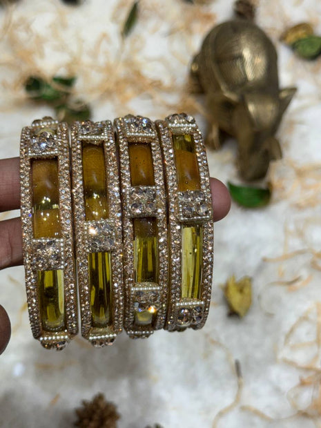 Side Bangle With Stone Work