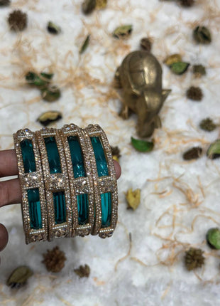 Side Bangle With Stone Work