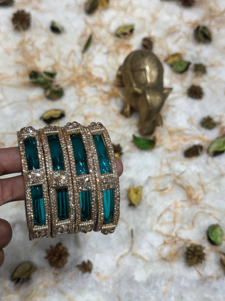 Side Bangle With Stone Work