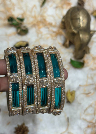 Side Bangle With Stone Work