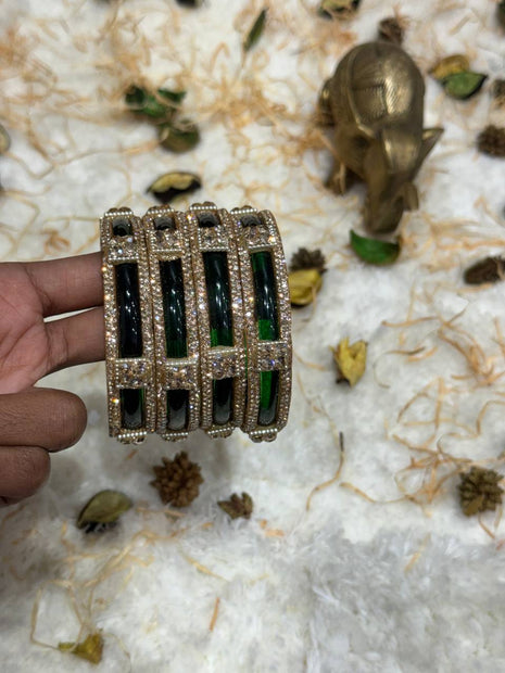 Side Bangle With Stone Work