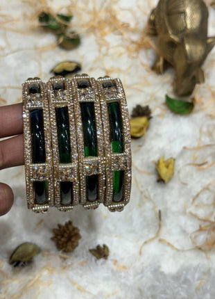 Side Bangle With Stone Work