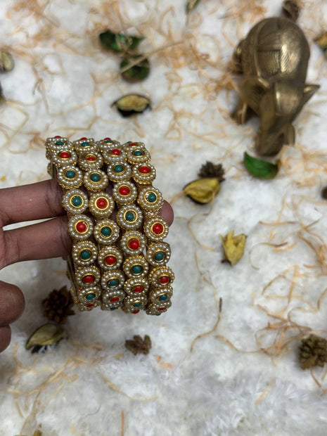 Side Bangle With Stone Work